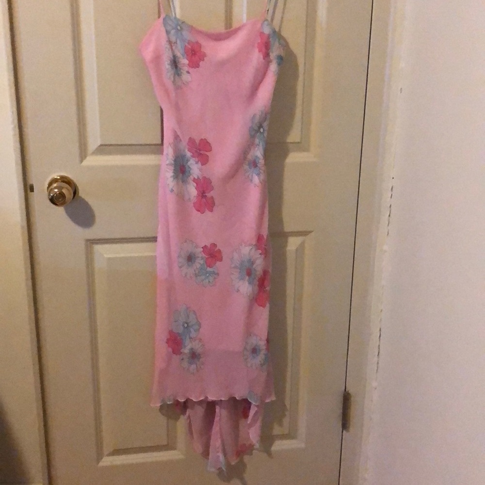 Summer pink floral dress